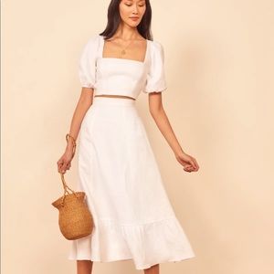 Reformation Yucca Linen Two Piece in White